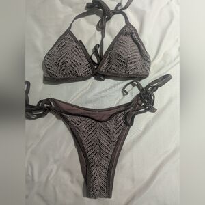 Chic Brown Crochet Bikini Set